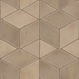 Ochre Cubed Tile Floor